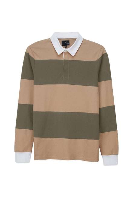 Colour Block Woven Collar L/S Polo Shirt