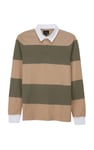 Colour Block Woven Collar L/S Polo Shirt