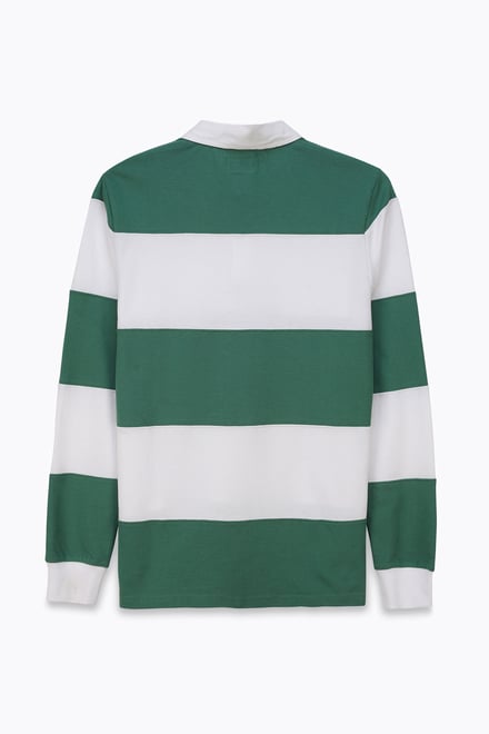 Colour Block Woven Collar L/S Polo Shirt