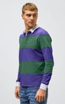 Colour Block Woven Collar L/S Polo Shirt