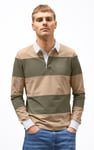 Colour Block Woven Collar L/S Polo Shirt