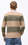 Colour Block Woven Collar L/S Polo Shirt