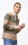 Colour Block Woven Collar L/S Polo Shirt
