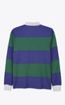 Colour Block Woven Collar L/S Polo Shirt