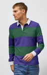 Colour Block Woven Collar L/S Polo Shirt