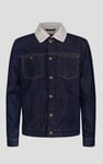 Men's Borg Lined 100% Cotton Denim Jacket