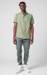 Mens Cotton Linen Roll-Up Sleeve Shirt