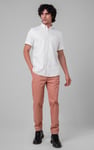 Mens Cotton Linen Roll-Up Sleeve Shirt