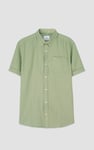 Mens Cotton Linen Roll-Up Sleeve Shirt