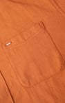Mens Cotton Linen Roll-Up Sleeve Shirt