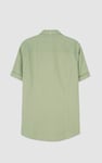 Mens Cotton Linen Roll-Up Sleeve Shirt