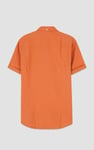 Mens Cotton Linen Roll-Up Sleeve Shirt