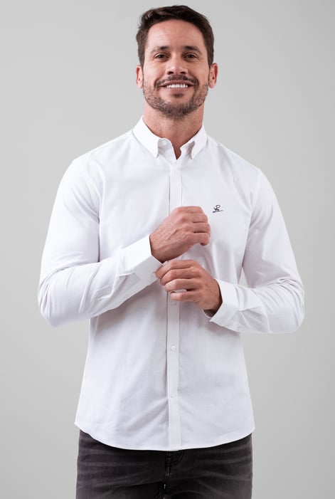 White Enorsia Signature Slim Fit Oxford Shirt