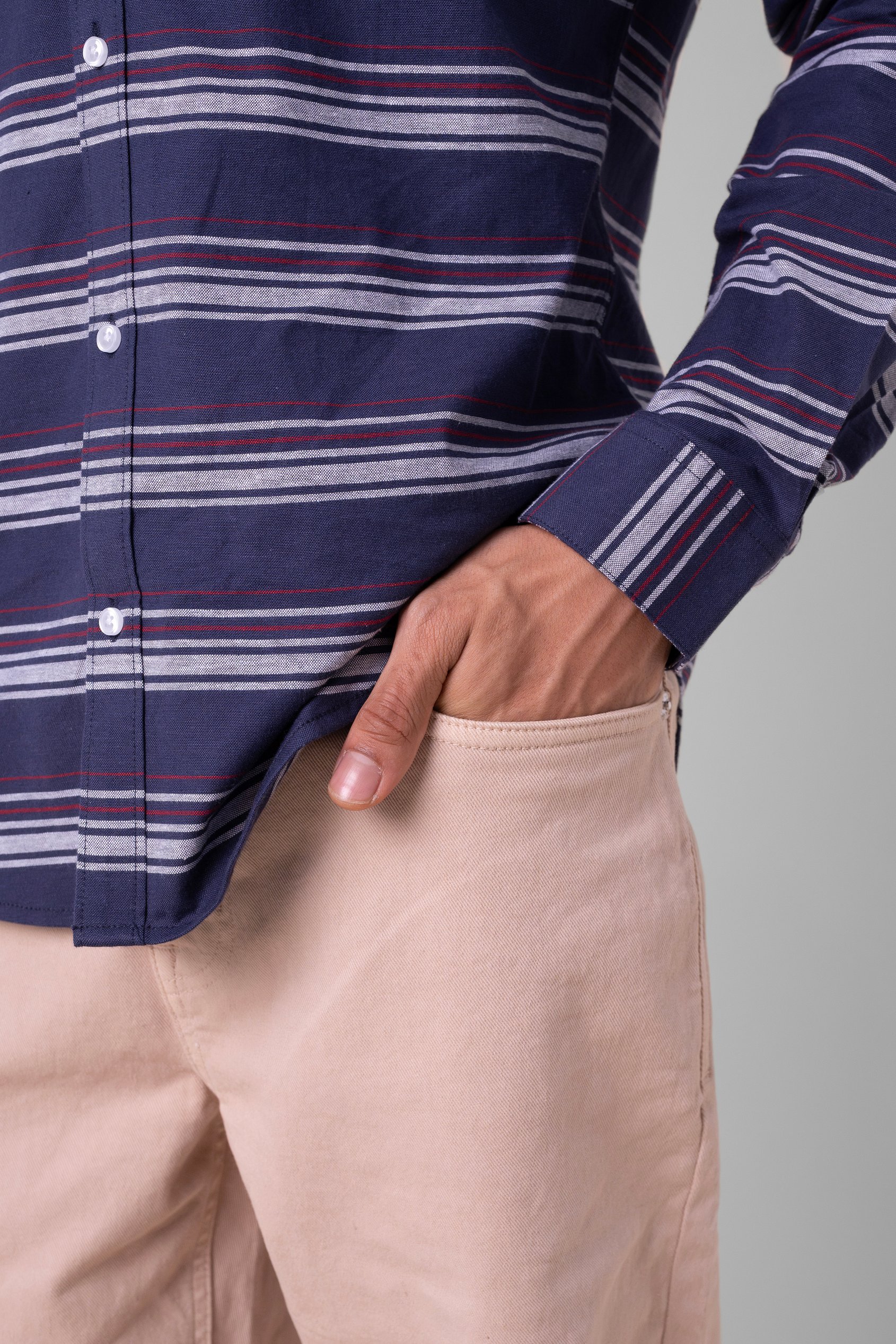 Mens Stripe Long Sleeve Shirt