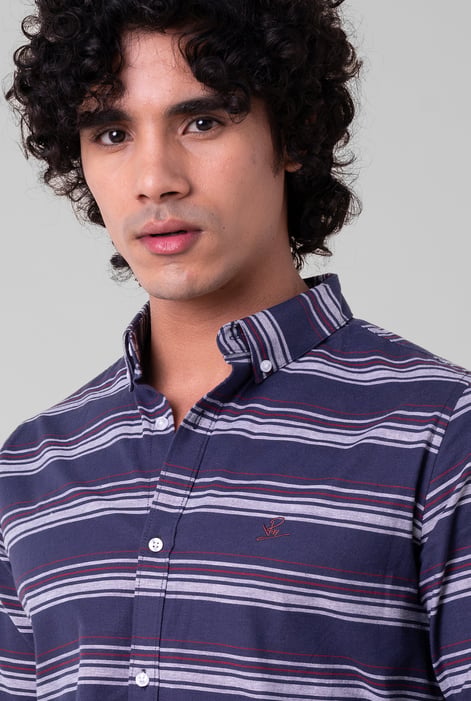 Mens Black Stripe Long Sleeve Shirt
