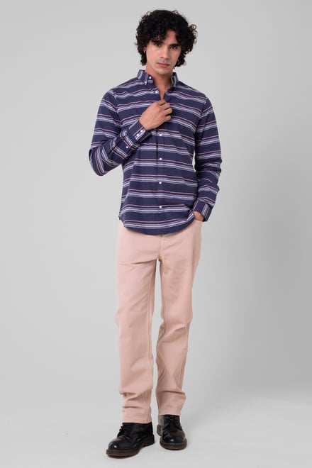 Mens Stripe Long Sleeve Shirt
