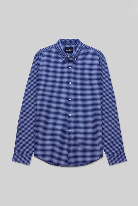 Mens Silver Classic Regular Fit Check Shirt