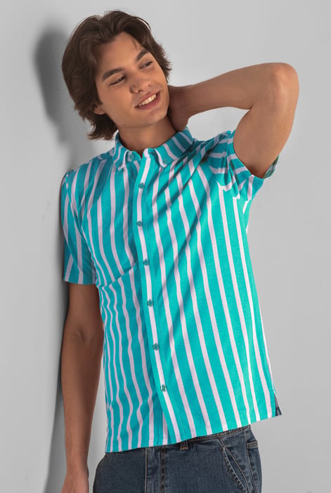 Sky Short Sleeve Stripe Jersey Shirt