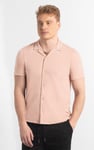 Mens Revere Collar Short Sleeve Jersey Shirt