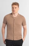 Mens Revere Collar Short Sleeve Jersey Shirt