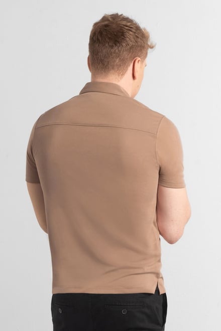 Mens Revere Collar Short Sleeve Jersey Shirt