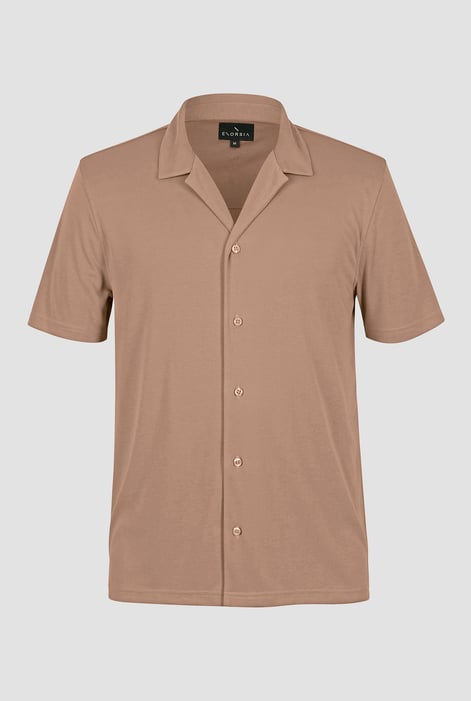 Mens Pink Regular Fit Revere Collar Jersey Shirt