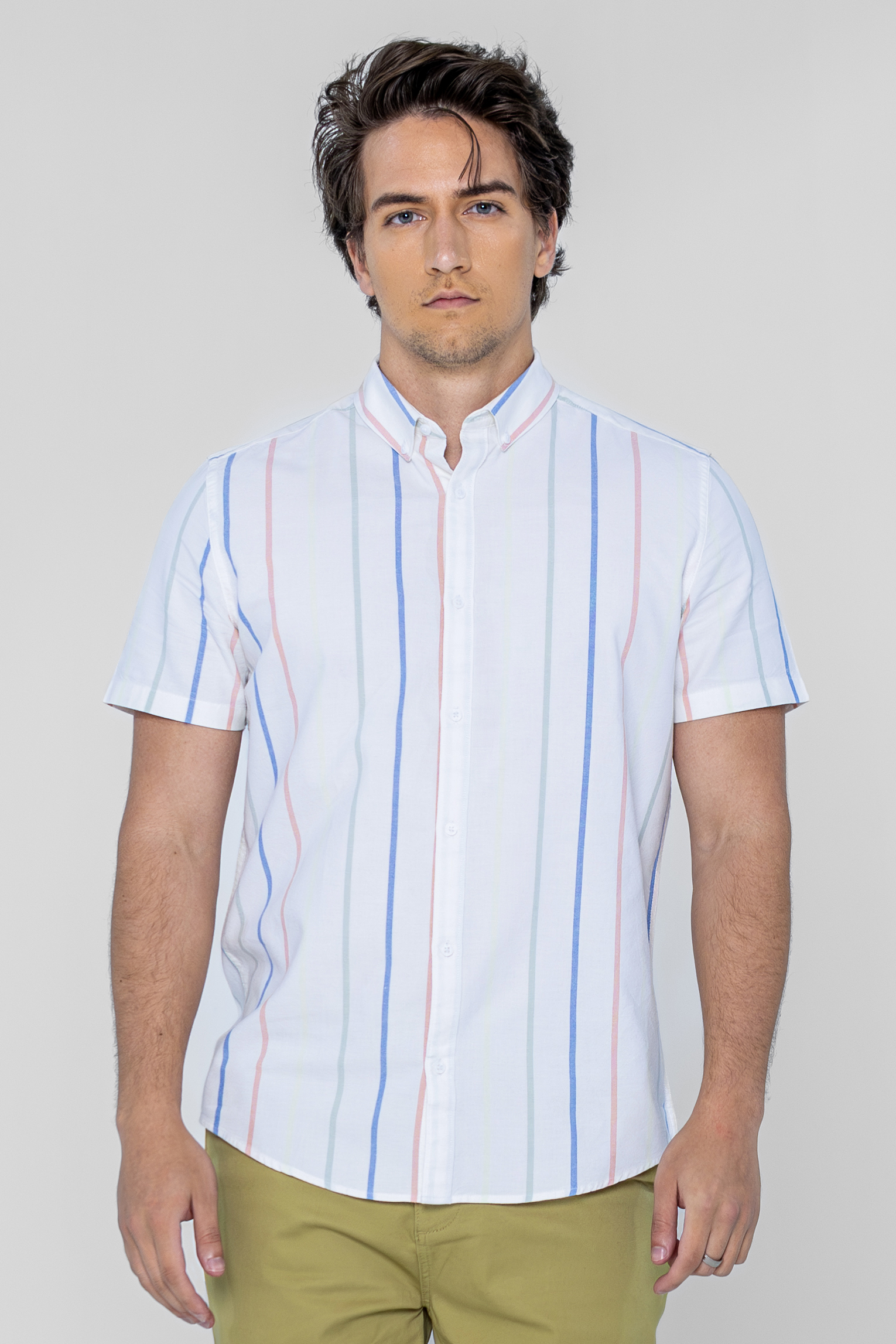 Stripe Short Sleeve Oxfrod Shirt