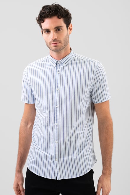 Stripe Short Sleeve Oxfrod Shirt