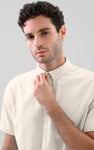 Solid Linen Blend Short Sleeve Shirt