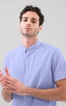 Solid Linen Blend Short Sleeve Shirt