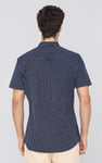 Men's Grandad Collar Check Short Sleeve Shirt
