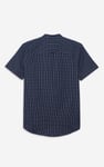 Men's Grandad Collar Check Short Sleeve Shirt