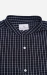Men's Grandad Collar Check Short Sleeve Shirt