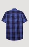 Yellow Blue Check Short Sleeve Casual Shirt