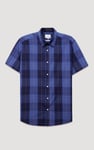 Yellow Blue Check Short Sleeve Casual Shirt