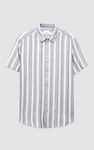 Smoke Stripe Kent Collar Short Sleeve Shirt