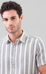 Smoke Stripe Kent Collar Short Sleeve Shirt