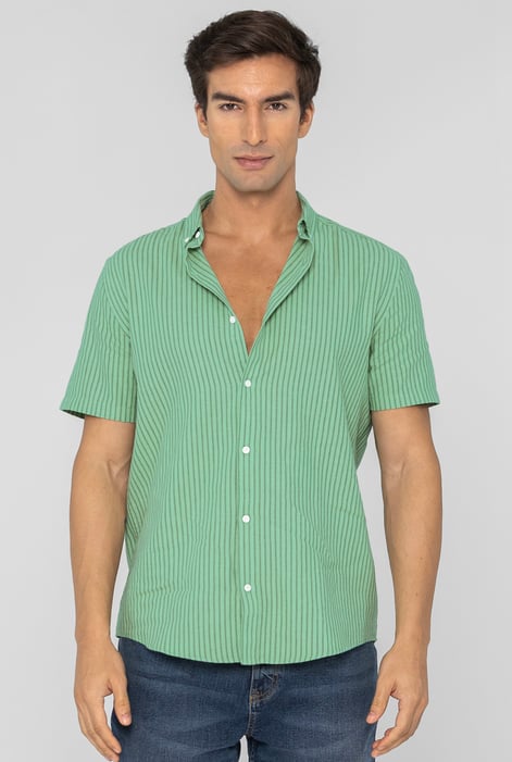 Grey Stripe Short Sleeve Shirt
