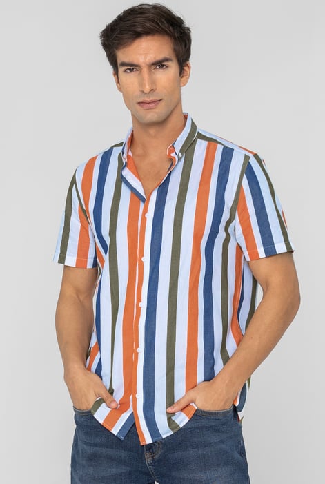 Sky Button Down Short Sleeve Shirt