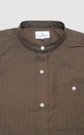 Men Grandad Collar Short Sleeve Shirt