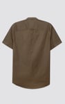 Men Grandad Collar Short Sleeve Shirt