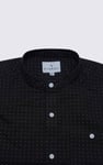 Printed Grandad Collar Short Sleeve Shirt