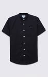 Printed Grandad Collar Short Sleeve Shirt