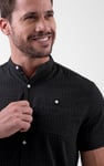 Printed Grandad Collar Short Sleeve Shirt