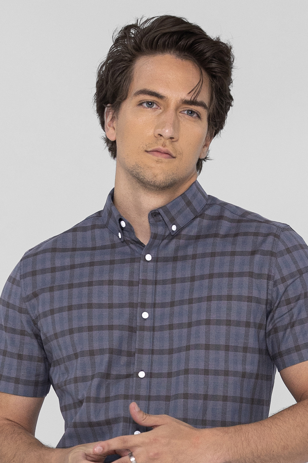 Check Short Sleeve Oxford Shirt