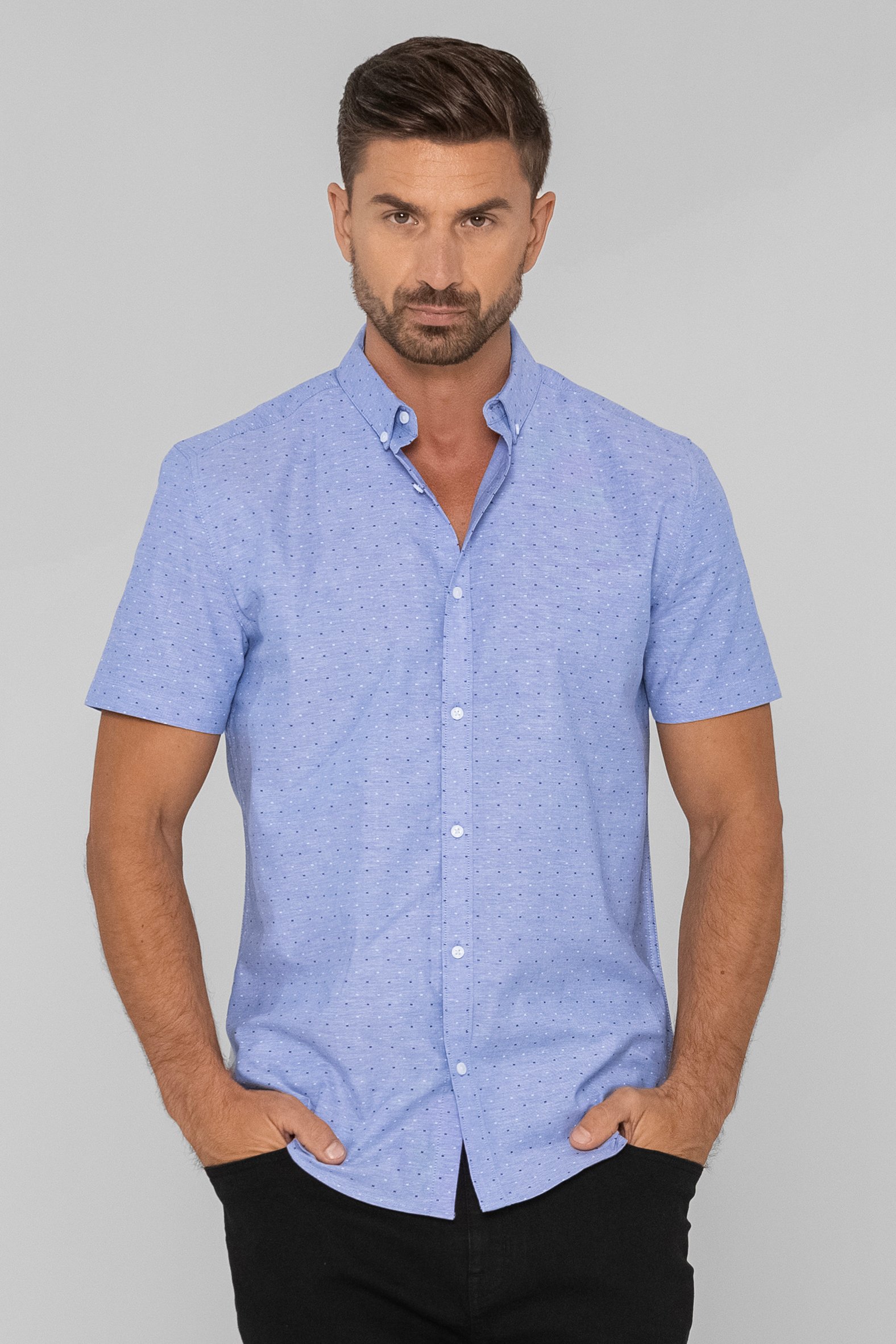 Enorsia Men's Sky Printed Short Sleeve Shirt - Uk L