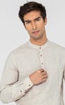 Band Collar Linen Shirt