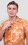 Revere Collar Short Sleeves Printed Shirt