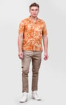 Revere Collar Short Sleeves Printed Shirt