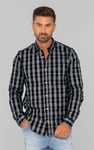 Men Button Down Collar Long Sleeve Shirt